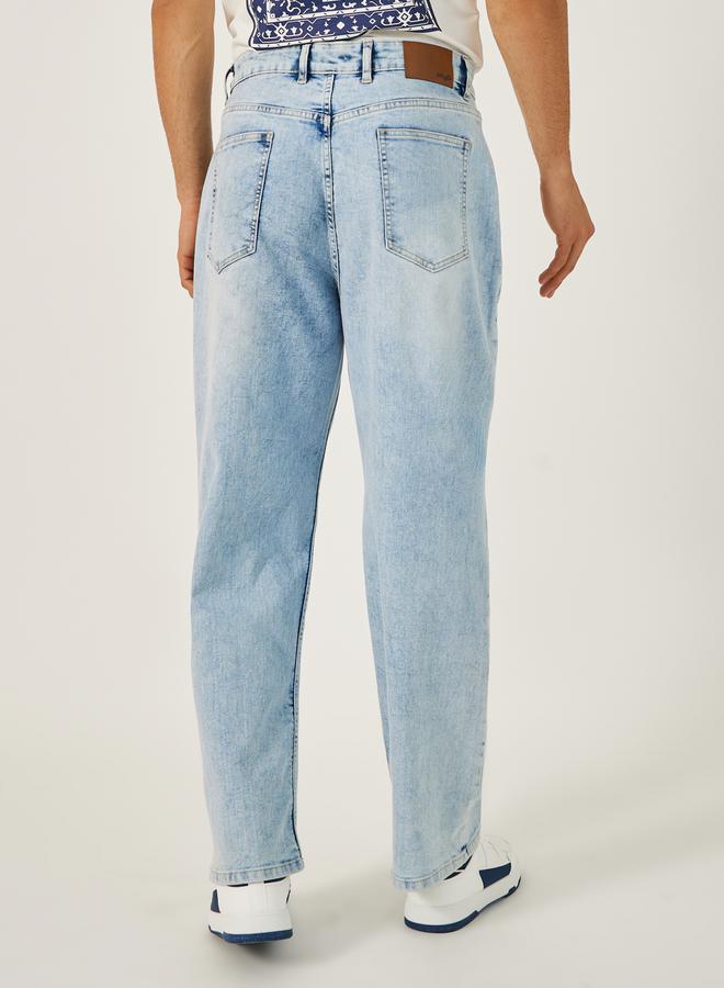 Styli Mid Rise Wide Leg Faded Jeans  - Image 4