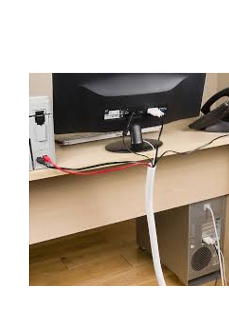 KNP KNP White Spiral Cable Wrap 19 MM is an efficient and flexible solution for organizing and protecting a variety of cables wires and hoses.  - Image 4