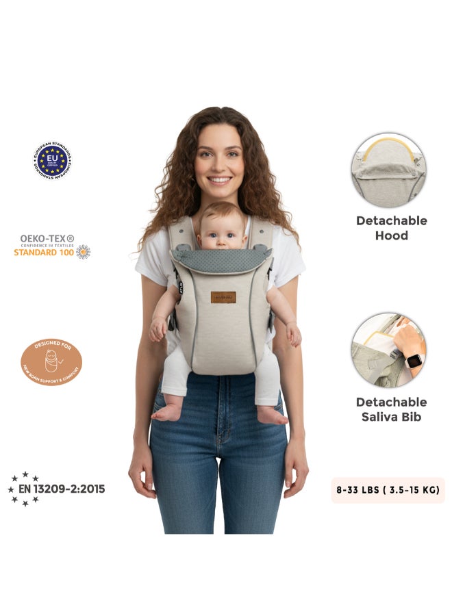 نيوبريز حمالة أطفال أطلكس  في  قابلة للتحويل والتعديل حديثي الولادة إلى أطفال صغار، حمالة أطفال ناعمة ومريحة مع دعم للرأس وغطاء خصوصية ومنشفة لعاب، حمالة رضيع، .- كجم - Image 3