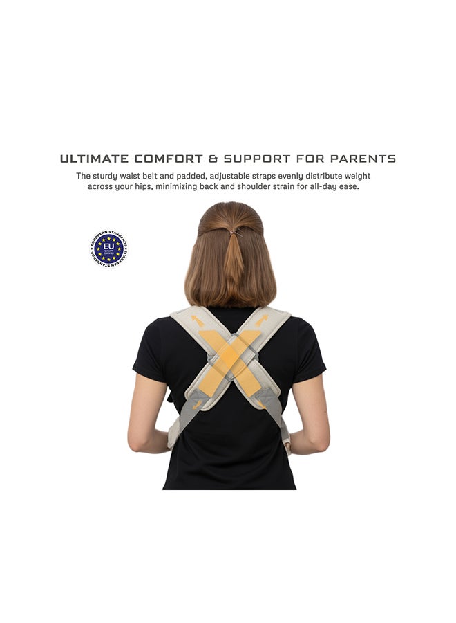 نيوبريز حمالة أطفال أطلكس  في  قابلة للتحويل والتعديل حديثي الولادة إلى أطفال صغار، حمالة أطفال ناعمة ومريحة مع دعم للرأس وغطاء خصوصية ومنشفة لعاب، حمالة رضيع، .- كجم - Image 2