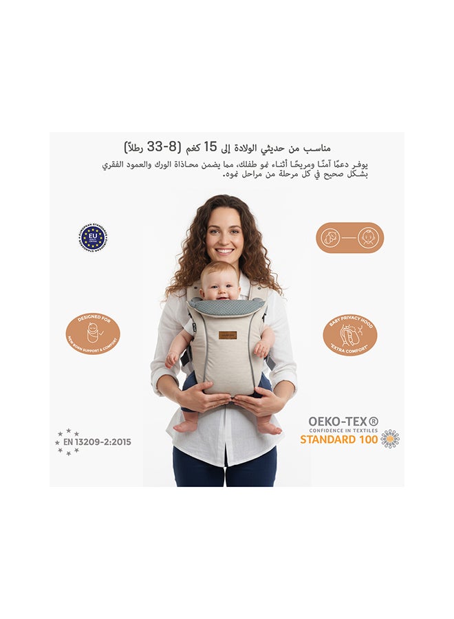 نيوبريز حمالة أطفال أطلكس  في  قابلة للتحويل والتعديل حديثي الولادة إلى أطفال صغار، حمالة أطفال ناعمة ومريحة مع دعم للرأس وغطاء خصوصية ومنشفة لعاب، حمالة رضيع، .- كجم - Image 4