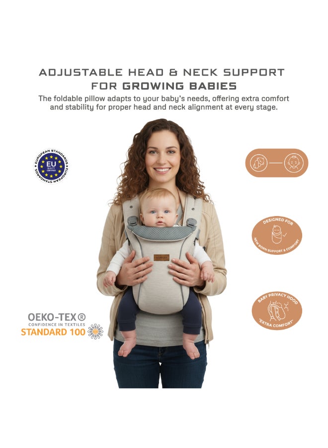 neobreez ATLIX 3-in-1 Convertible Adjustable Wrap Baby Carrier for Newborns To Toddler,  Extra Soft&Ergonomic Baby Wrap with Head Support, Detachable Privacy Hood&Saliva Bib, Infant Carrier, 8-33lbs, 3-15kg - Image 5