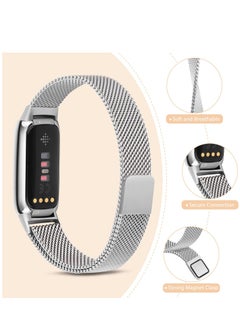 Y&D Metal Strap, Compatible with Fitbit Luxe Straps for Women Men, Magnetic Clasp Stainless Steel Mesh Loop Adjustable Wristband Replacement Strap Fitness Tracker  - Image 2