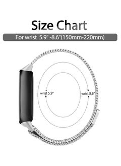 Y&D Metal Strap, Compatible with Fitbit Luxe Straps for Women Men, Magnetic Clasp Stainless Steel Mesh Loop Adjustable Wristband Replacement Strap Fitness Tracker  - Image 3