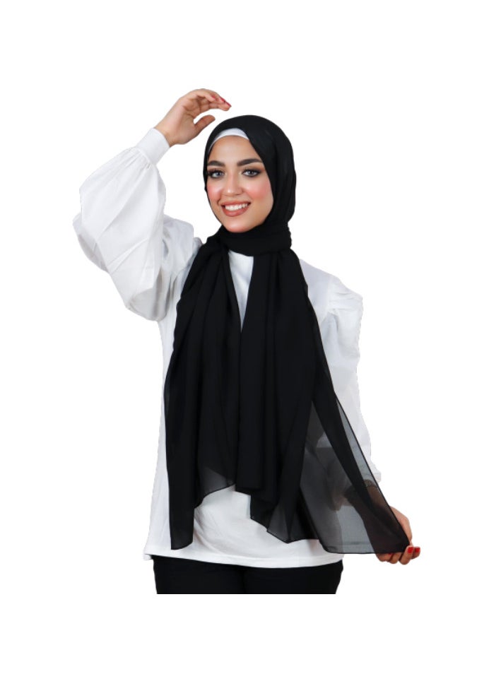 Generic - Chiffon hijab, a distinctive and simple veil, 175*75 cm, soft crepe material, suitable for all seasons - Image 1