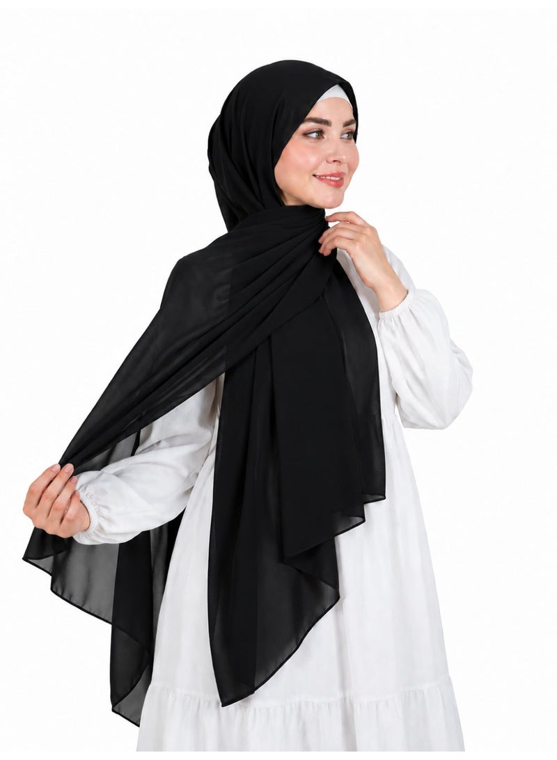 Premium Soft Royal Chiffon Hijab - Elegant Drape & Full Coverage - Multi Colors - Image 1
