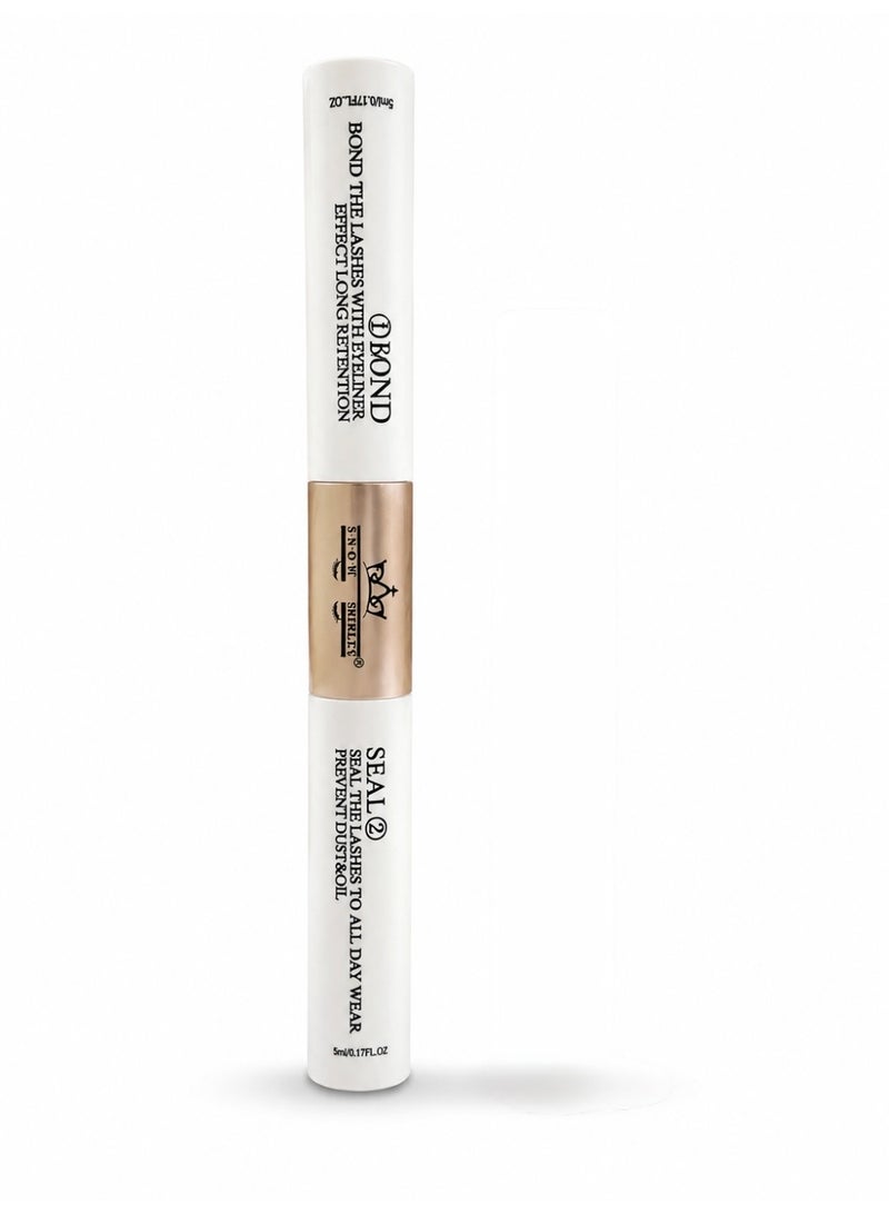 Bond & Seal Lash Glue & Sealer Dual-Ended – Long Lasting Eyelash Adhesive – Smudge Resistant – 5ml + 5ml - Image 1