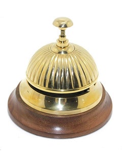 Hediyesahibi Decorative Brass Reception Hotel Bell 12 x 12 cm 