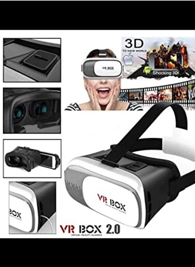 VR Box VR02 3D Virtual Reality Video Glasses Definition Eye with Adjustable Straps Compatible with Smartphones Includes Bluetooth Gamepad Remote Controller for Immersive Gaming & Entertainment - Image 5