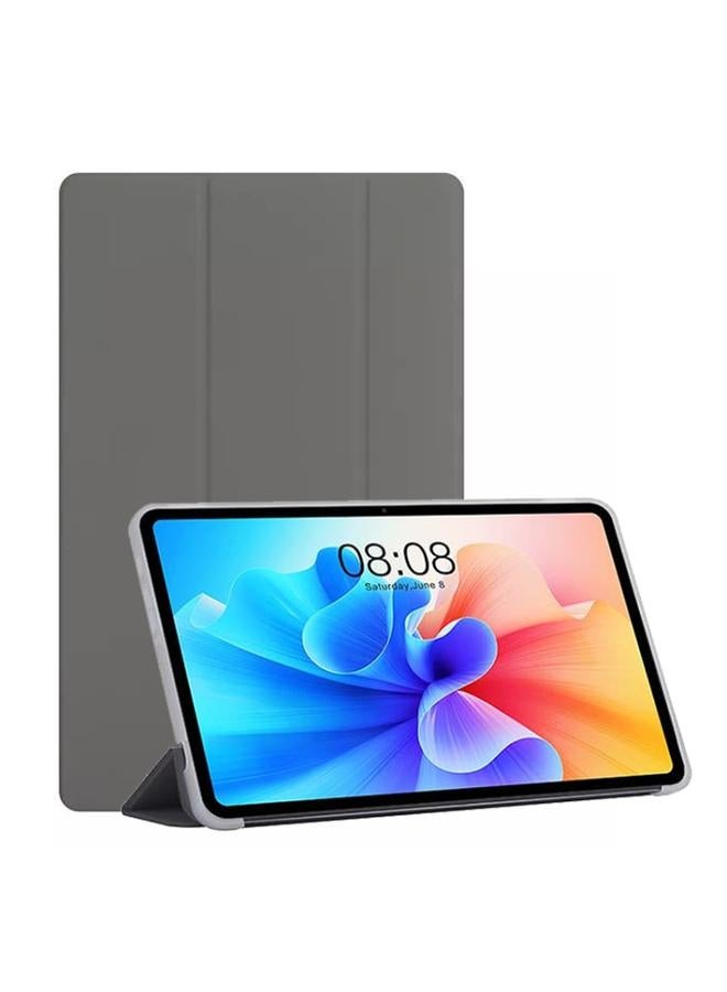 جرين تايجر حافظة ذكية للكمبيوتر اللوحي Teclast T40 Pro ذات 3 طيات مصنوعة من الجلد باللون الرمادي - Image 1