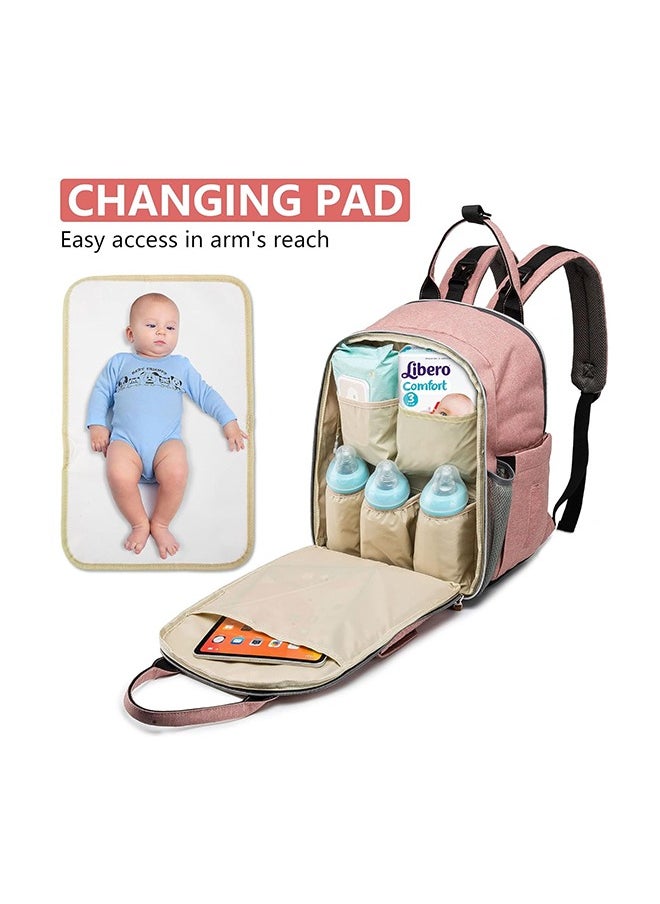 VInedi - Diaper Bag Backpack, Multifunction Waterproof Travel Back Pack Maternity Baby Nappy Changing Bags Pink - Image 1