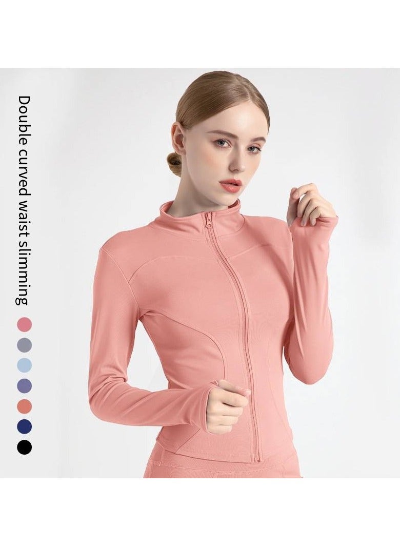 اسم المحتوى ناريلا Quick-Dry Slim Fit Yoga Jacket – Women's Breathable Workout Top for Running  Gym，Yoga Jacket - Image 1