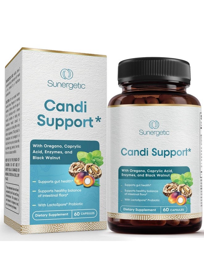 سانيرجيتيك مكمل غذائي ممتاز لتطهير المبيضات - مكمل غذائي لدعم المبيضات مع الأوريجانو وحمض الكابريليك والجوز الأسود والبروبيوتيك - يدعم صحة الأمعاء والهضم والنباتات المعوية - 60 كبسولة داعمة للمبيضات - Image 1