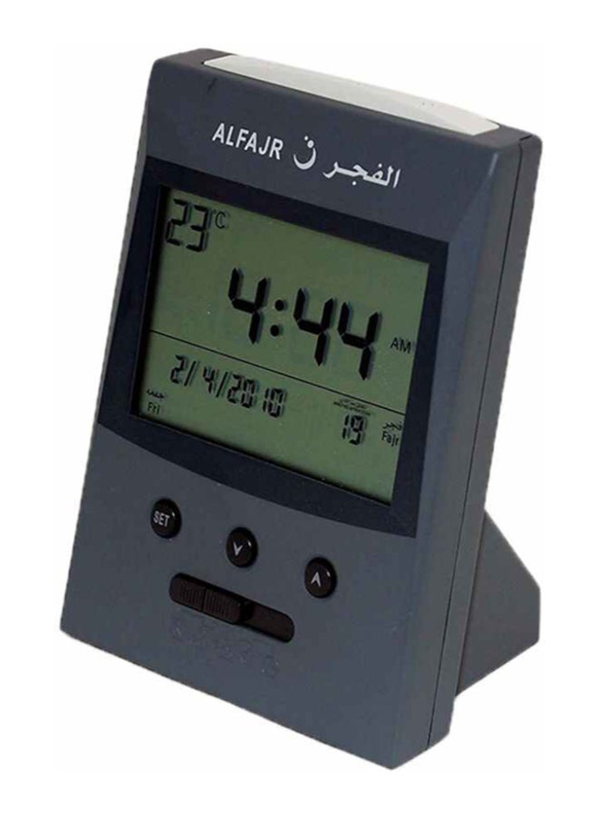 ساعة منبه الأذان رقمية أسود/ رمادي