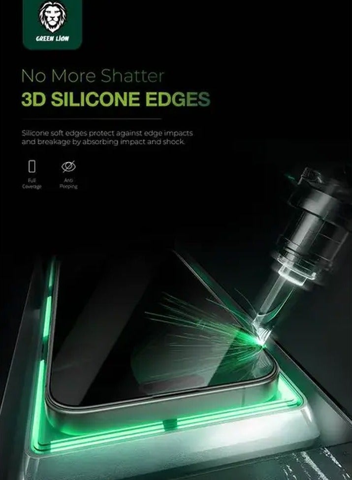 GREEN LION iPhone 16 Plus Screen protector 3D Silicone Plus High Definition Edge Glass /Anti Scratch/Grease Resistance/Bubble Free - Clear - Image 2