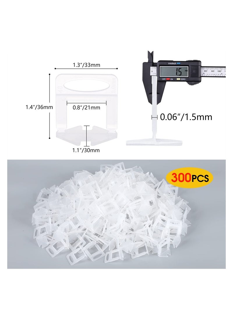 SYOSI - Tile Leveling System with Tile Plier, 300 PCS Tile Spacers Clips and 100 PCS Reusable Wedges, DIY Tile Installation Tools Kit for Bathroom Floors and Kitchen Walls (Tile Spacers 1/16 Inch) - Image 1