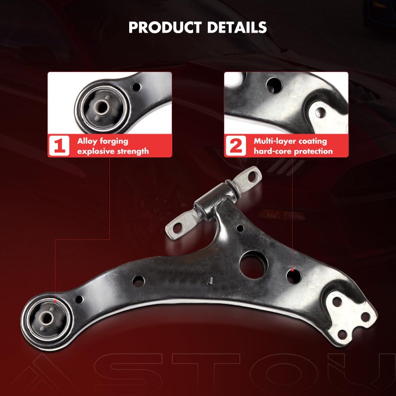 ASTOU 8PCS ASTOU Front Suspension Kit fit for 2013-2018 for Toyota Avalon 2012-2017 for Toyota Camry Lower Control Arm Assembly Lower Ball Joints Outer Tie Rod Ends Sway Bar Links - Image 4