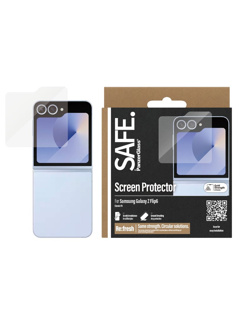 PanzerGlass SAFE. by PanzerGlass® Screen Protector Samsung Galaxy Z Flip 6 | Classic Fit - Image 1