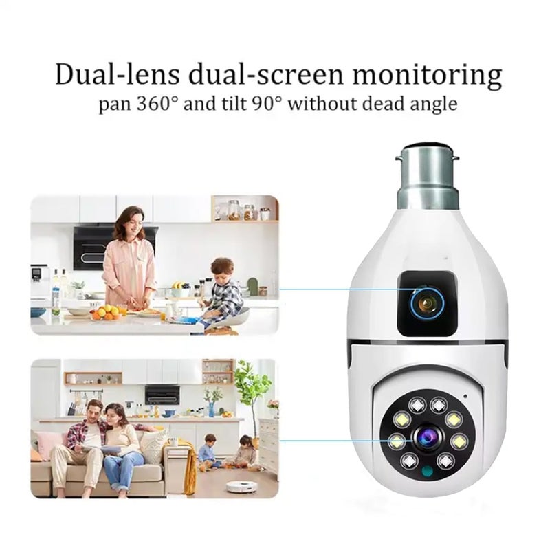 TP PLUS Dual Lens Full HD 3mp AI (Upgraded) CCTV Light Vision Motion Sensor Two-Way Audio Micro SD Card Upto 128GB Monitor Nanny Security Indoor White (Dual Lens Light Camera 2) - Image 5