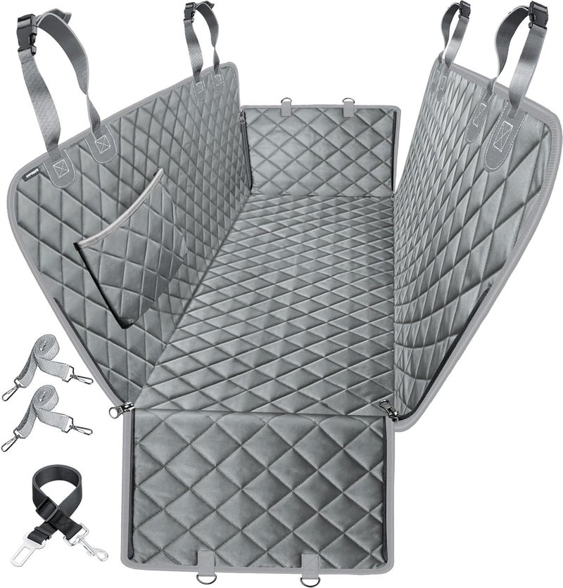 URPOWER Cross part assemble fit Dog Car Seat Cover for Back Seat Waterproof Seat Cover Hammock 600D Heavy Duty Scratch Proof Nonslip Durable Soft Backseat Covers for Cars Trucks and SUVs Budget friendly sizing alternatives - Image 1