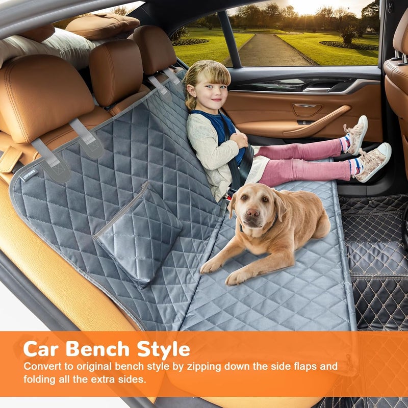 URPOWER Cross part assemble fit Dog Car Seat Cover for Back Seat Waterproof Seat Cover Hammock 600D Heavy Duty Scratch Proof Nonslip Durable Soft Backseat Covers for Cars Trucks and SUVs Budget friendly sizing alternatives - Image 3