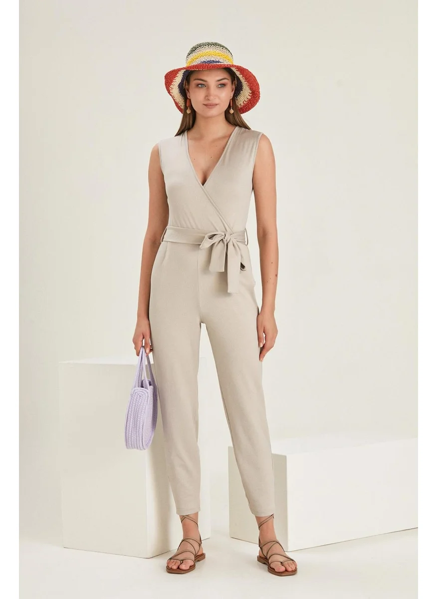 الكسندر جاردي Alexandergardı Double Breasted Corduroy Jumpsuit (B21-43700)