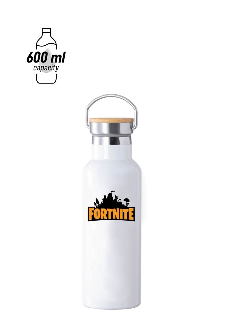 Generic Stainless Steel Online Gaming Water Flask Bottle with Bamboo Cap and Gaming Design - Flask Bottle 600ml - Eco-Friendly Hydration for Gamers - Ideal Gift for Young Gamers - Image 2