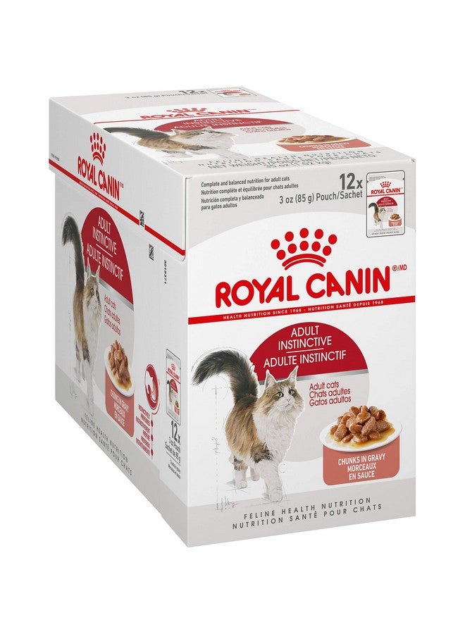 رويال كانين طعام القطط البالغة من Instinctive Chunks In Gravy، كيس 3 أونصة (12 كيسًا) - Image 1