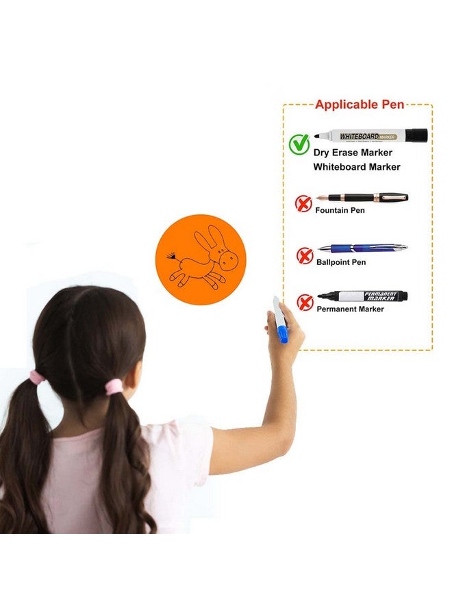 ايلان 24 قطعة من النقاط القابلة للمسح الجاف الملونة لطاولات الفصول الدراسية، لوحة قابلة للمسح الجاف للمكتب، ملصق قابل للمسح الجاف للحائط، نقاط قابلة للمسح الجاف للطاولات (6 بوصات) - Image 5