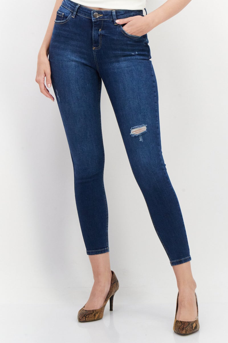 DOROTHY PERKINS Women Skinny Fit Dark Stretchable Denim, Indigo  - Image 1