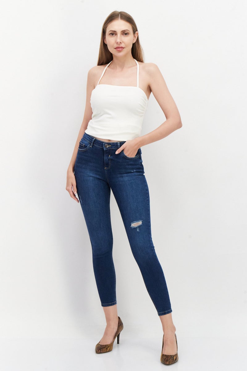 DOROTHY PERKINS Women Skinny Fit Dark Stretchable Denim, Indigo  - Image 2