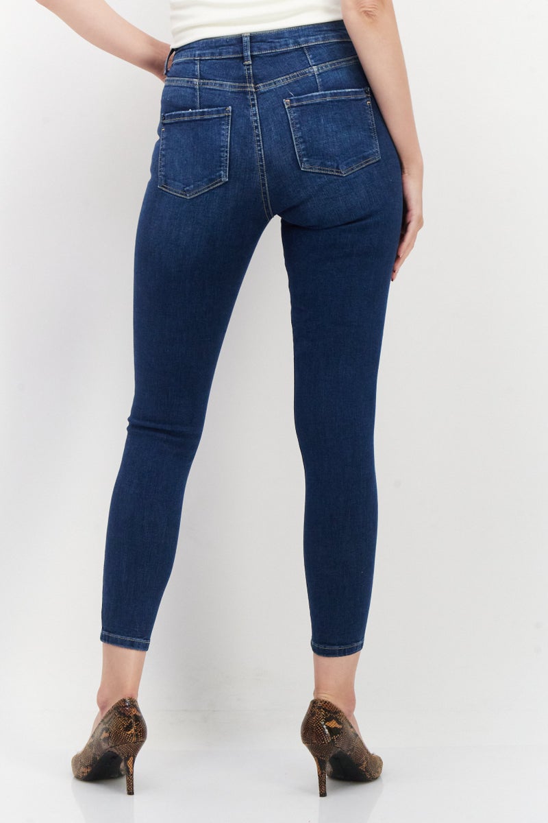 DOROTHY PERKINS Women Skinny Fit Dark Stretchable Denim, Indigo  - Image 3