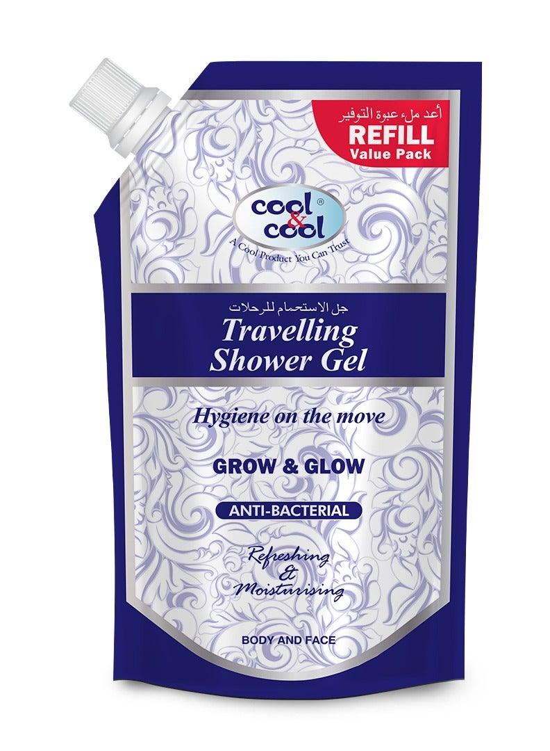 كول اند كول جل الاستحمام كول آند كول المتنقل ينمو ويتوهج 500 مل - جل مضاد للبكتيريا ومنعش ومرطب مع فيتامين E للجسم والوجه - Image 1