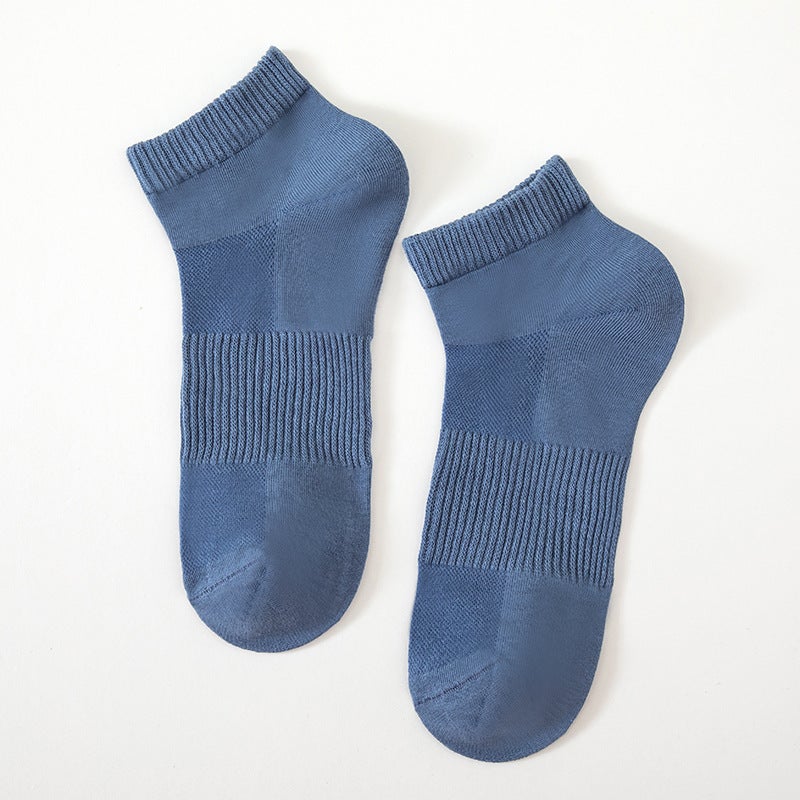 جوارب رجال ربيع وصيف رقيقة شبكية قابلة للتنفس منخفضة الجوانب قصيرة الجوارب الصيفية القطنية للأعمال ماصة للعرق ومضادة للرائحة جوارب قوارب رجال بنية - Image 2