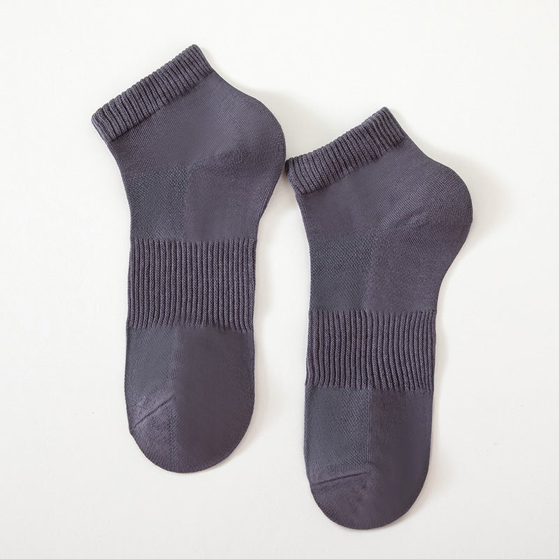جوارب رجال ربيع وصيف رقيقة شبكية قابلة للتنفس منخفضة الجوانب قصيرة الجوارب الصيفية القطنية للأعمال ماصة للعرق ومضادة للرائحة جوارب قوارب رجال بنية - Image 3