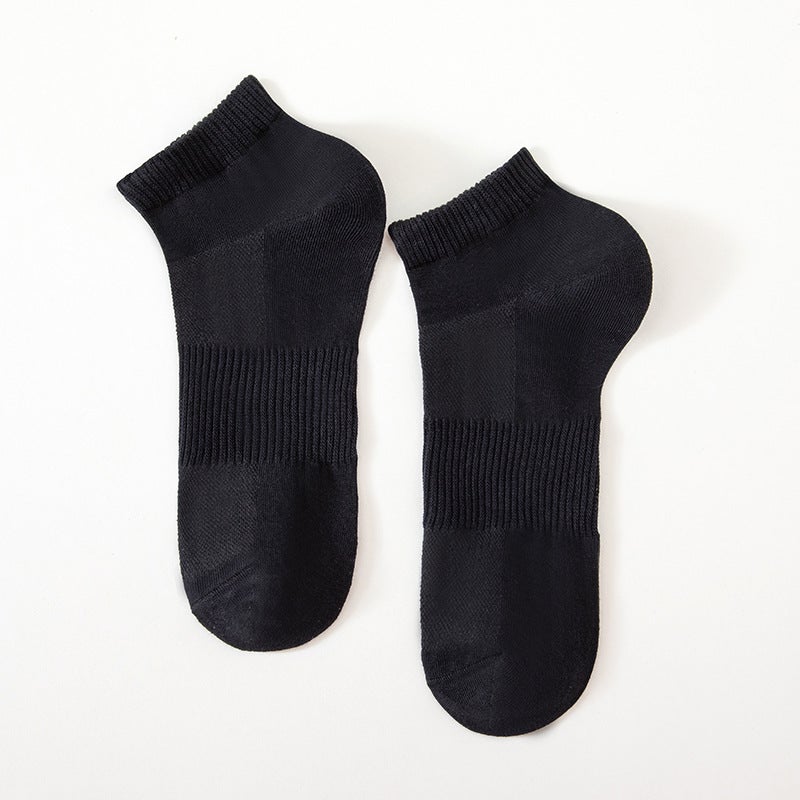 جوارب رجال ربيع وصيف رقيقة شبكية قابلة للتنفس منخفضة الجوانب قصيرة الجوارب الصيفية القطنية للأعمال ماصة للعرق ومضادة للرائحة جوارب قوارب رجال بنية - Image 5