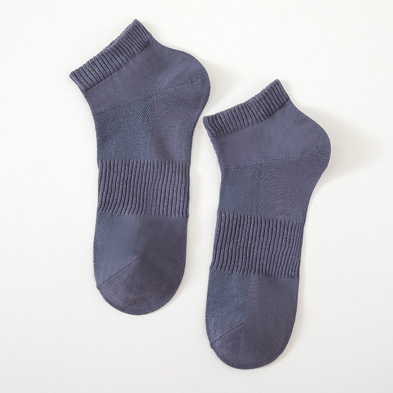 جوارب رجال ربيع وصيف رقيقة شبكية قابلة للتنفس منخفضة الجوانب قصيرة الجوارب الصيفية القطنية للأعمال ماصة للعرق ومضادة للرائحة جوارب قوارب رجال بنية - Image 4