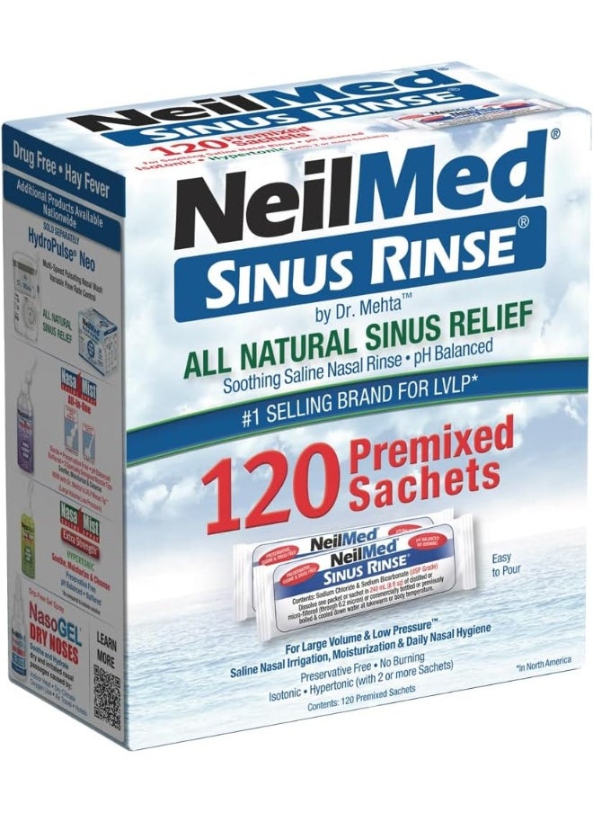 NeilMed Sinus Rinse All Natural Relief Premixed Refill Packets 120 Count (Pack Of 1)  - Image 1