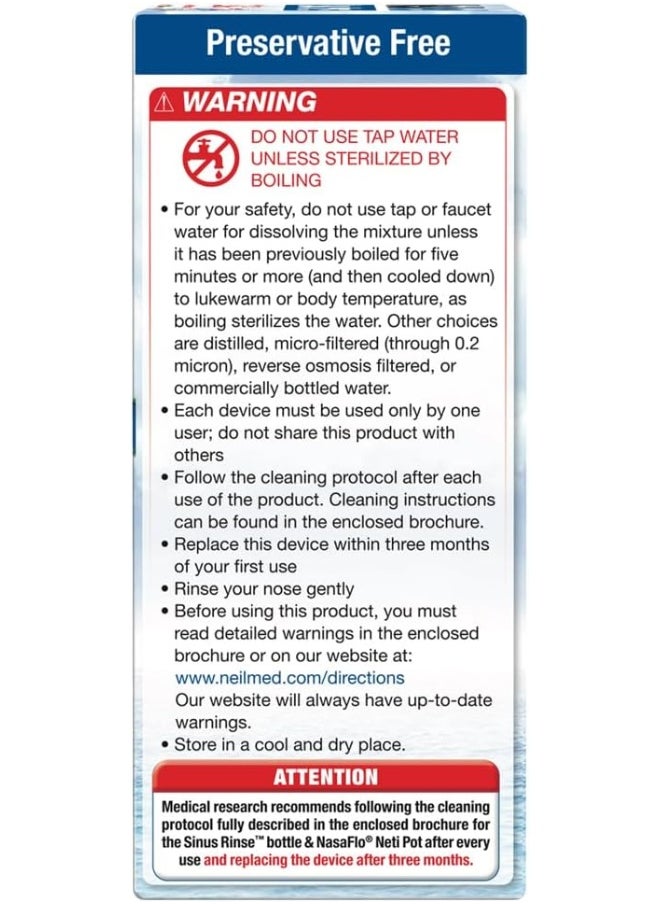 NeilMed Sinus Rinse All Natural Relief Premixed Refill Packets 120 Count (Pack Of 1)  - Image 3