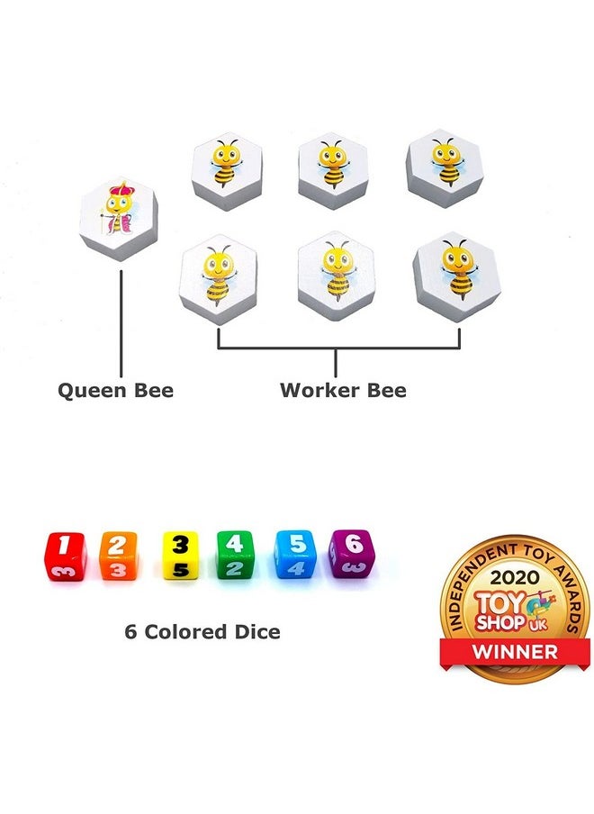 The happy puzzle company - Bee Genius Award Winner Puzzle Family Board Game For Ages 3+ Kids. 46 656 Possible Solutions To Help The Queen Bee & Worker Bees Build Their Honeycomb By Filling In Colored Shapes - Image 1