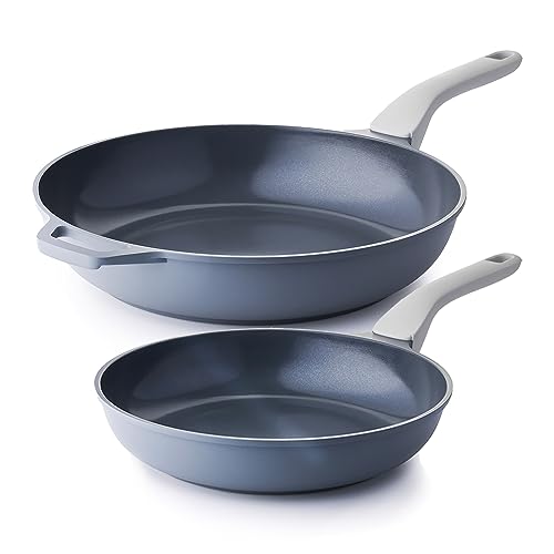 PRICUSIS Nonstick Ceramic Frying Pan, Skillet with Stay Cool Handle, Egg & Omelet & Chef's Pan, Induction Compatible & Oven Safe, Dishwasher Safe, PTFE PFAS & PFOA Free (10+12 Inch) - Image 1