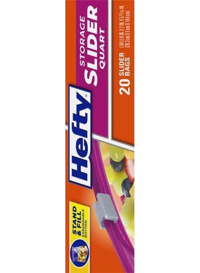 Hefty Quart Slider Storage Bags, 20 Count, BPA Free, Red, Plastic, Slide Closure, Disposable, Refrigerate - Image 3