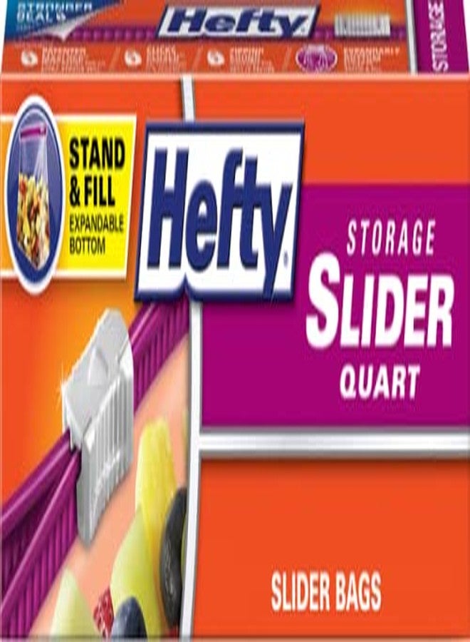 Hefty Quart Slider Storage Bags, 20 Count, BPA Free, Red, Plastic, Slide Closure, Disposable, Refrigerate - Image 2