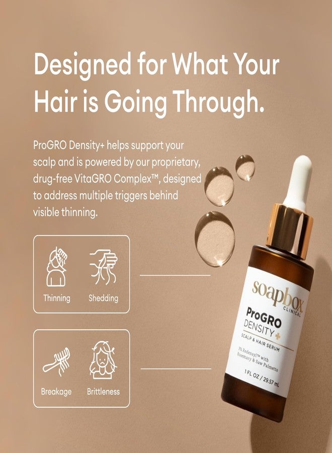Soapbox ProGRO Density+ Hair Thickening Serum | Lightweight Scalp Serum for Thinning Hair | Supports Fuller-Looking, Stronger Hair, Clean Vegan Formula | 1 Month Supply, 1 oz - Image 3