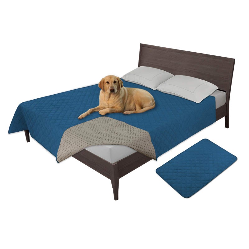 EasyGoing 100 Waterproof Dog Bed Cover NonSlip Pet Blanket for Furniture Washable Couch Cover Repleasement Sofa Cover 68x82 inPeacock Blue