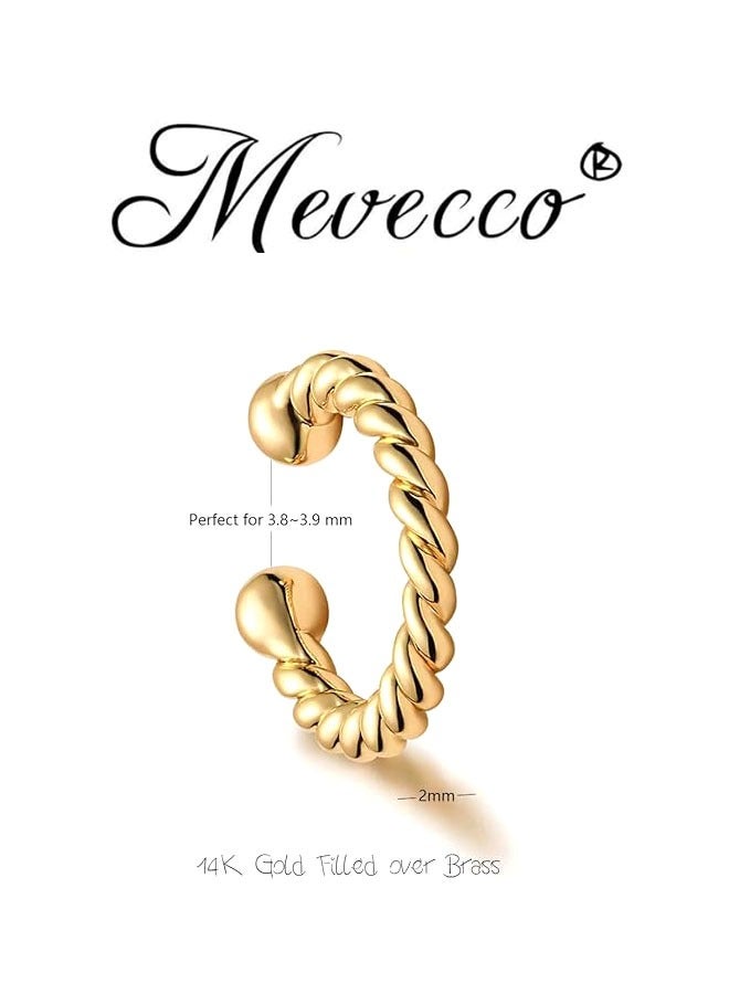 Mevecco Women Ear Cuff Earring Gold Non Pierced Ear Cartilage Clip on Wrap Hoop 14K Gold Filled Tiny Boho Beach Simple Minimalist Delicate Handmade Hypoallergenic Jewelry Gift-Sold as Single/Pair - Image 4