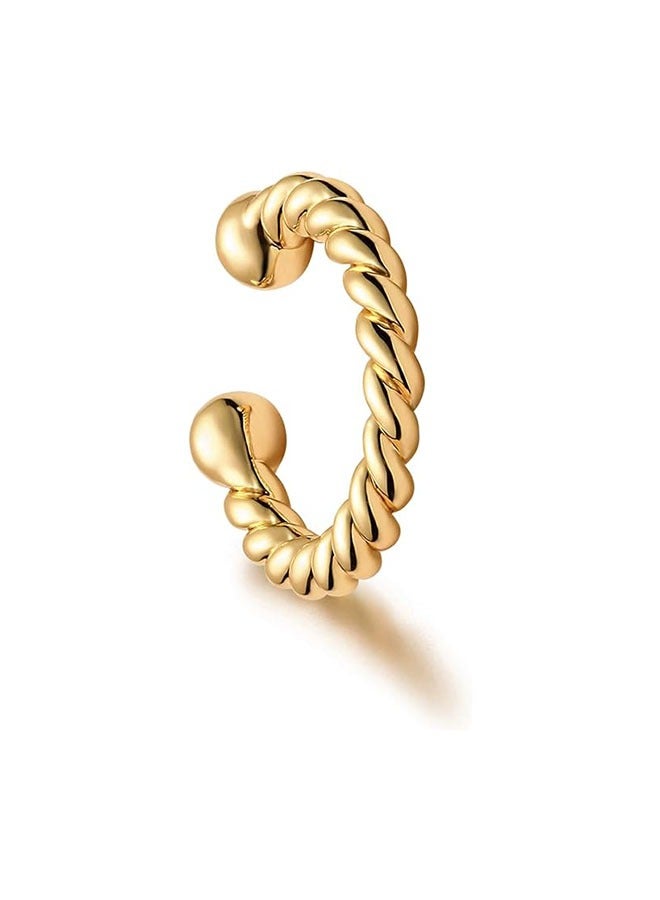 Mevecco Women Ear Cuff Earring Gold Non Pierced Ear Cartilage Clip on Wrap Hoop 14K Gold Filled Tiny Boho Beach Simple Minimalist Delicate Handmade Hypoallergenic Jewelry Gift-Sold as Single/Pair - Image 1