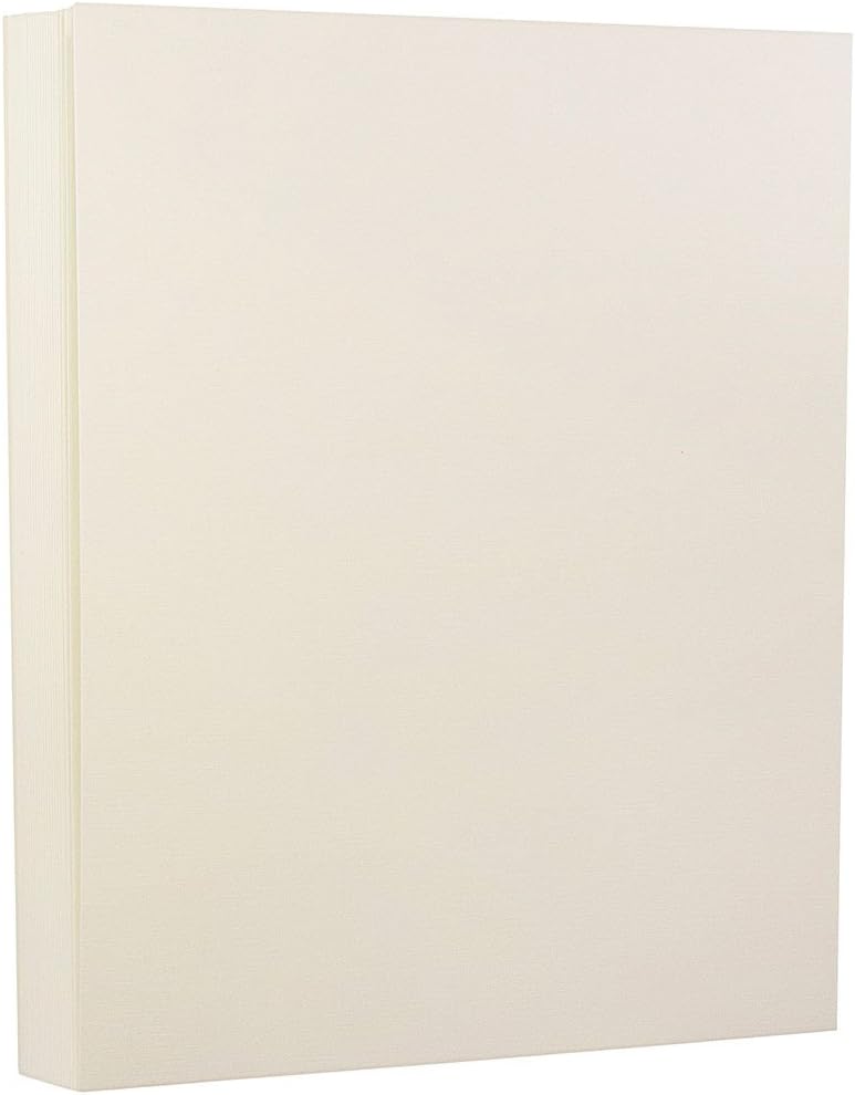 JAM Paper Strathmore 32lb Paper - 90 gsm - 8.5 x 11 - Natural White Linen - 100 Sheets/Pack - Image 1