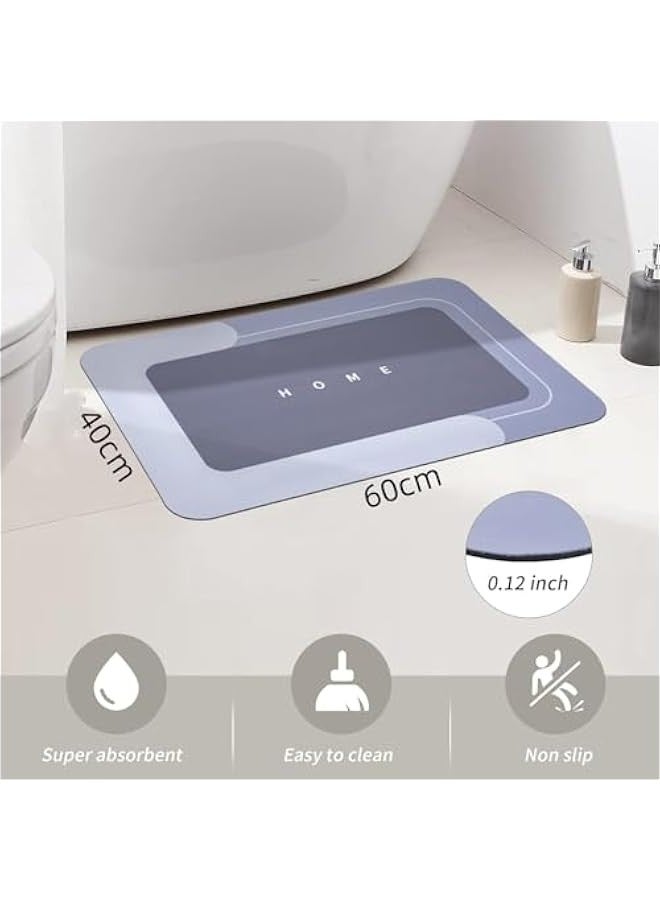Super Absorbent Bath Mat, Quick-Drying Bathroom Mat, Super Absorbent Living Room Floor Mat, Rubber Non-Slip Bottom, Easy to Clean Bathroom Rugs, Simple Kitchen Doormat - Image 3