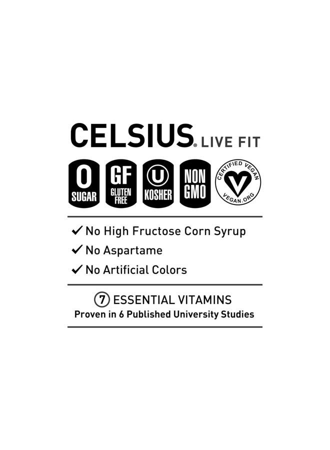 Celsius RETRO VIBE Sparkling Sherbet Slush, Sugar Free Energy Drink 12Fl Oz Pack 12Pcs